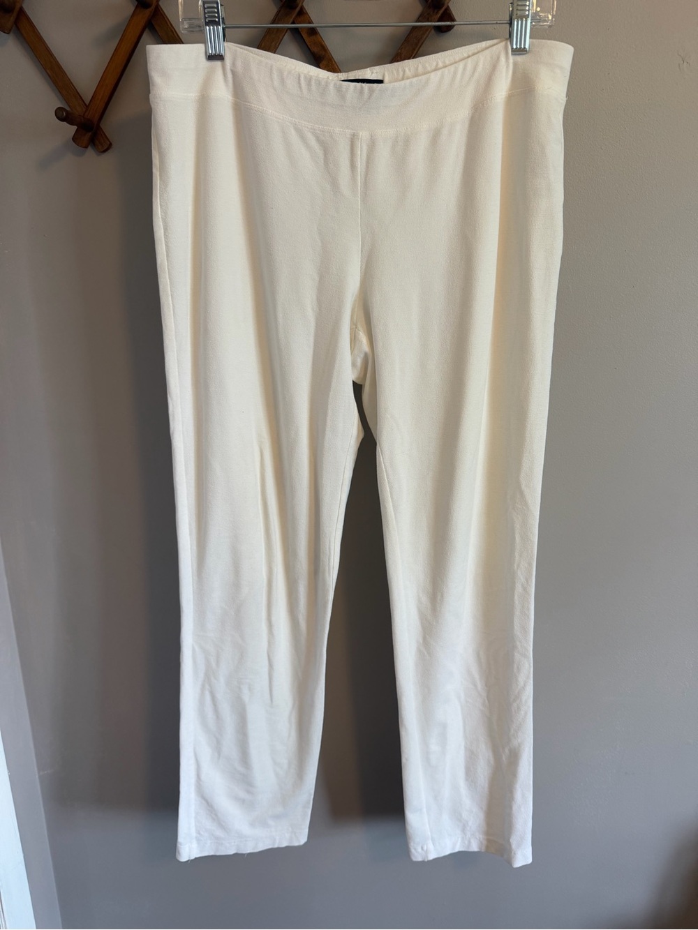 Eileen Fisher Off White System Washable Stretch Crepe Pants Size M